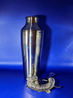 Silver Art Deco-Style French Cocktail Shaker, 550ml with Strainer
