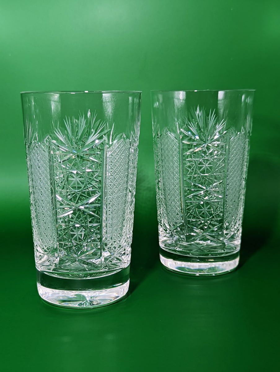 Vintage Czech Crystal Highball Glass Drinks Distilled