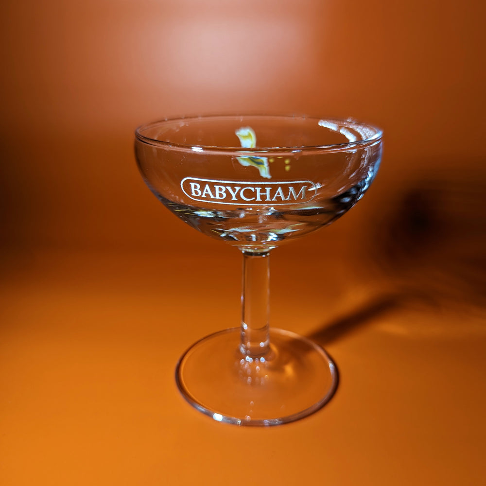 Pair of Vintage Babycham Coupe Glasses