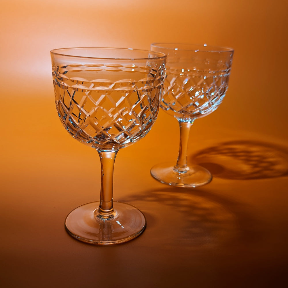 Pair of Tudor 'Seymour' Cut Cocktail Glasses