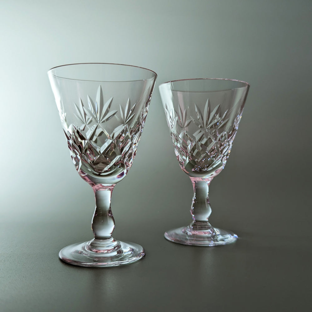 Pair of Vintage Royal Brierley Crystal Cut Liqueur Glasses