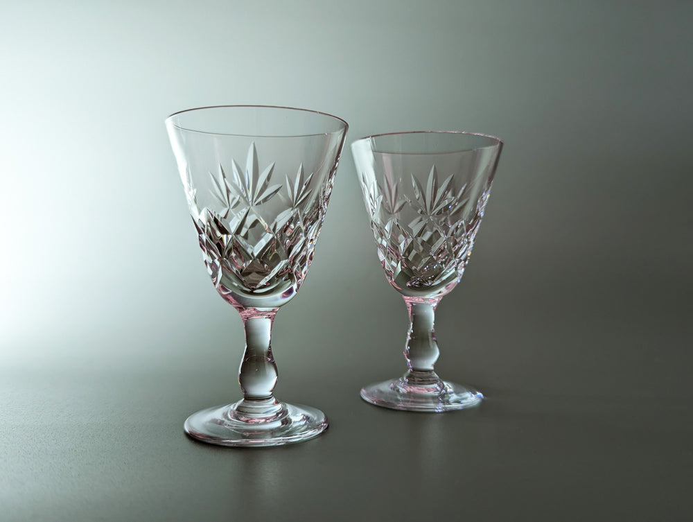 Pair of Vintage Royal Brierley Crystal Cut Liqueur Glasses