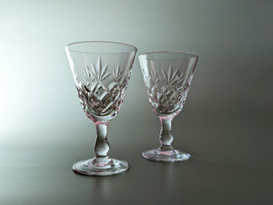 Pair of Vintage Royal Brierley Crystal Cut Liqueur Glasses