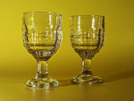 Set of Three Vintage Jacobean Style Liqueur Glasses
