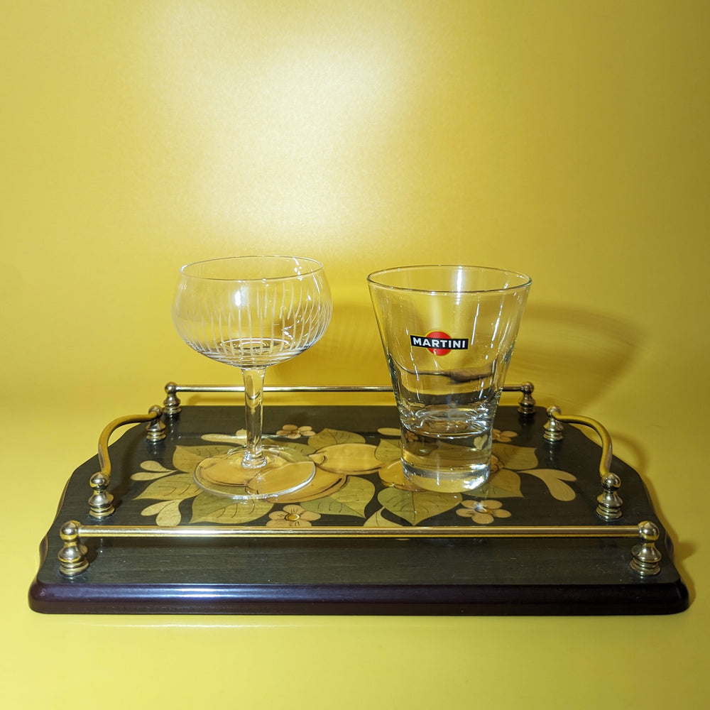 Vintage Lemon Print Cocktail Tray