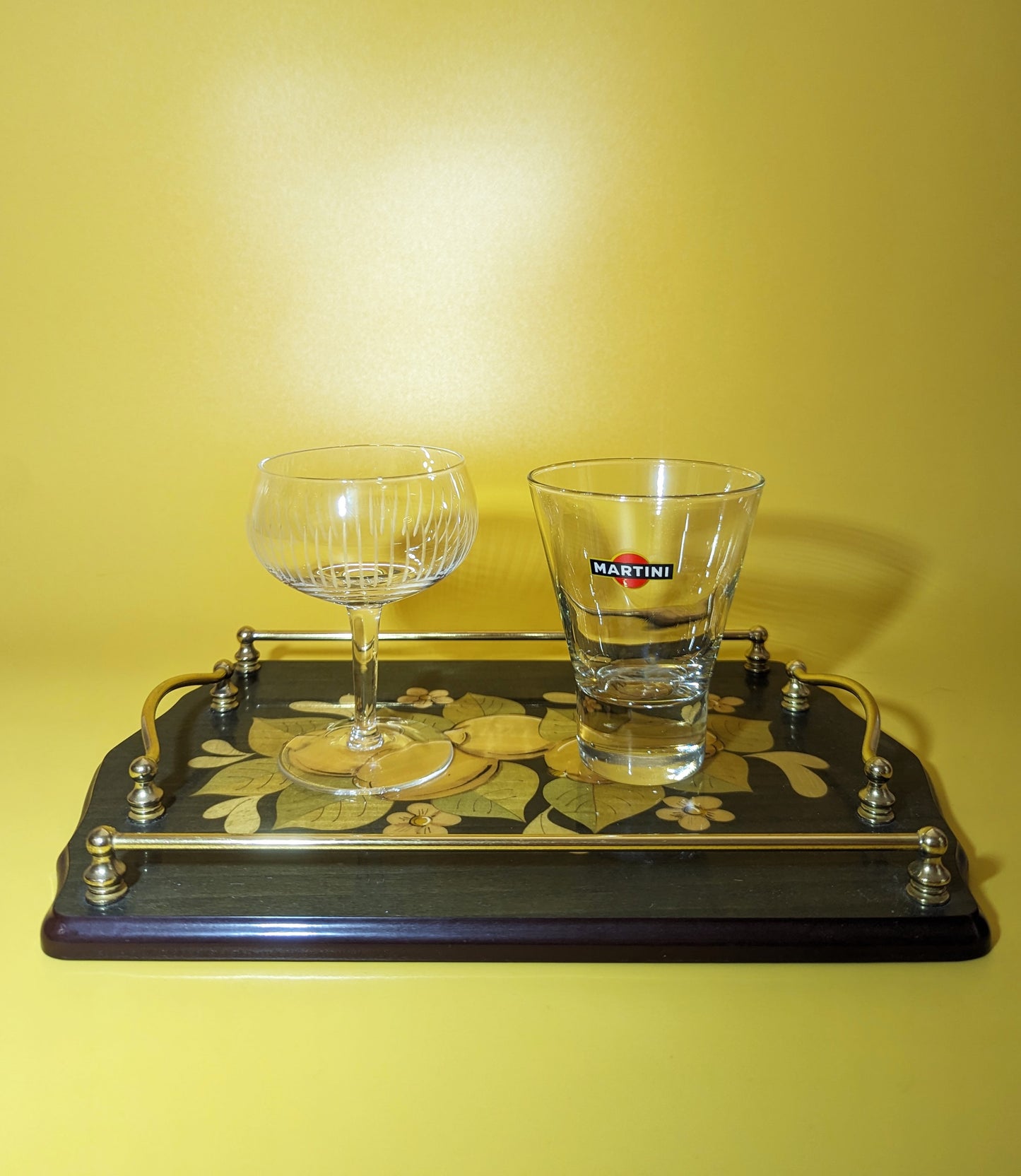 Vintage Lemon Print Cocktail Tray