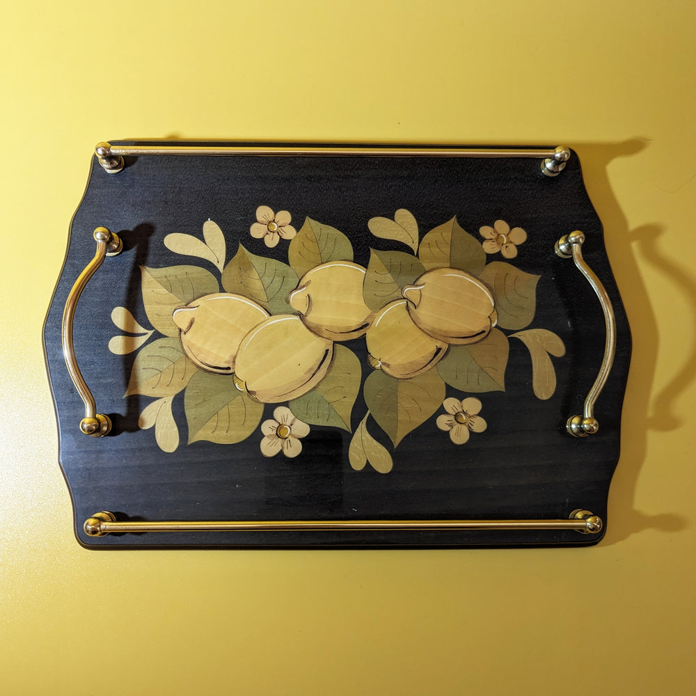 Vintage Lemon Print Cocktail Tray