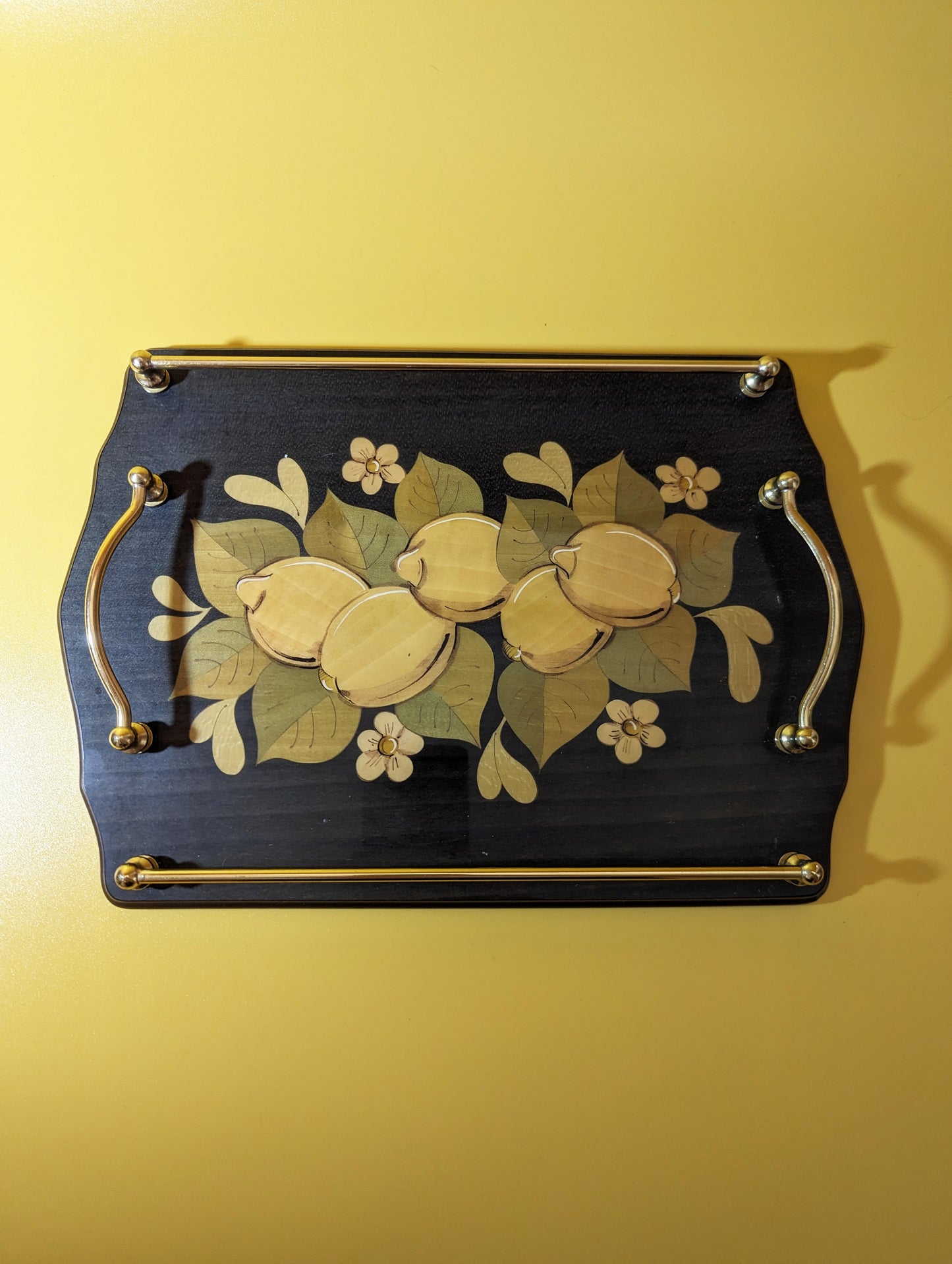 Vintage Lemon Print Cocktail Tray