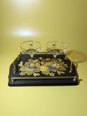 Vintage Lemon Print Cocktail Tray