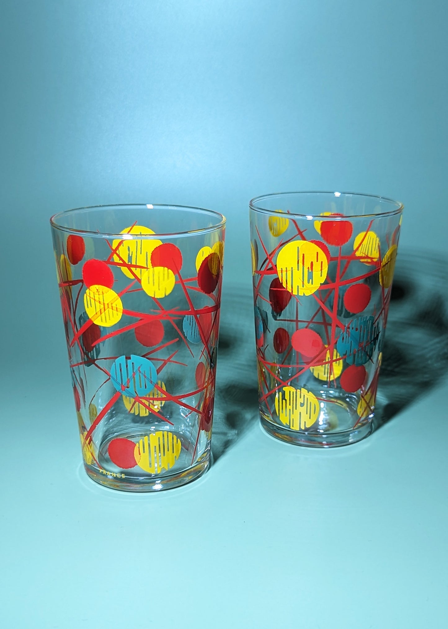 Pair of Vintage Mid-Century Polka Dot Tumblers