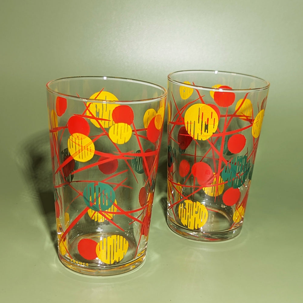 
                  
                    Pair of Vintage Mid-Century Polka Dot Tumblers
                  
                