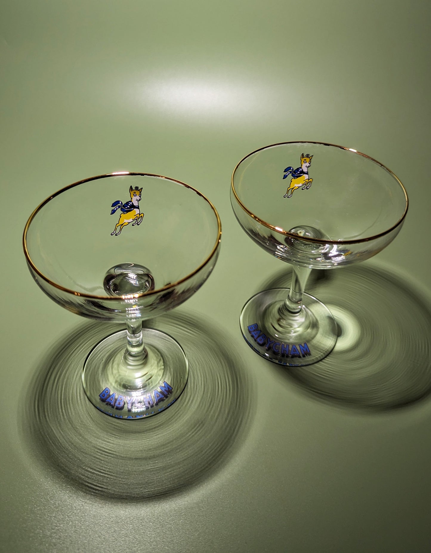 Pair of Vintage Babycham Coupes