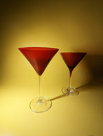 Pair of Vintage Red Martini Glasses