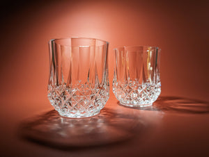 Pair of Fluted Cristal D'Arques-Durand Crystal Rocks Glasses