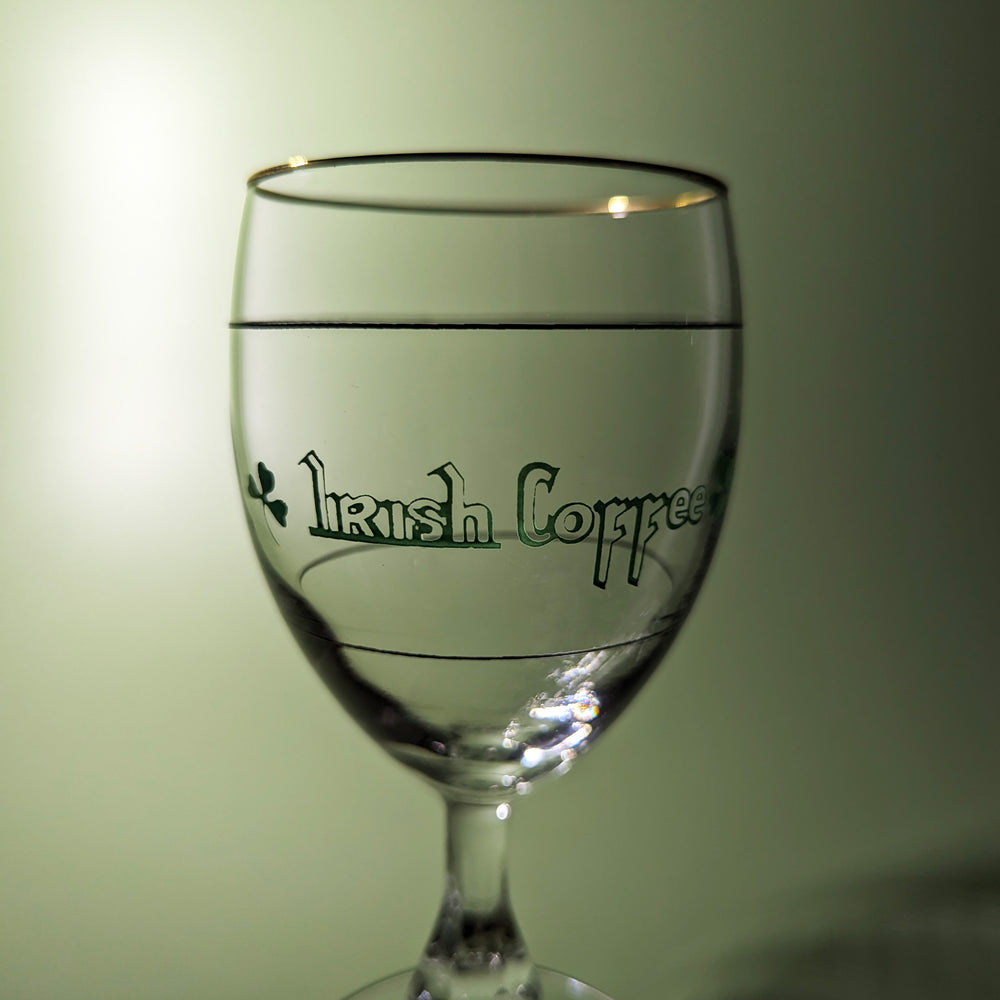 Pair of Vintage Irish Coffee Glasses with Shamrocks