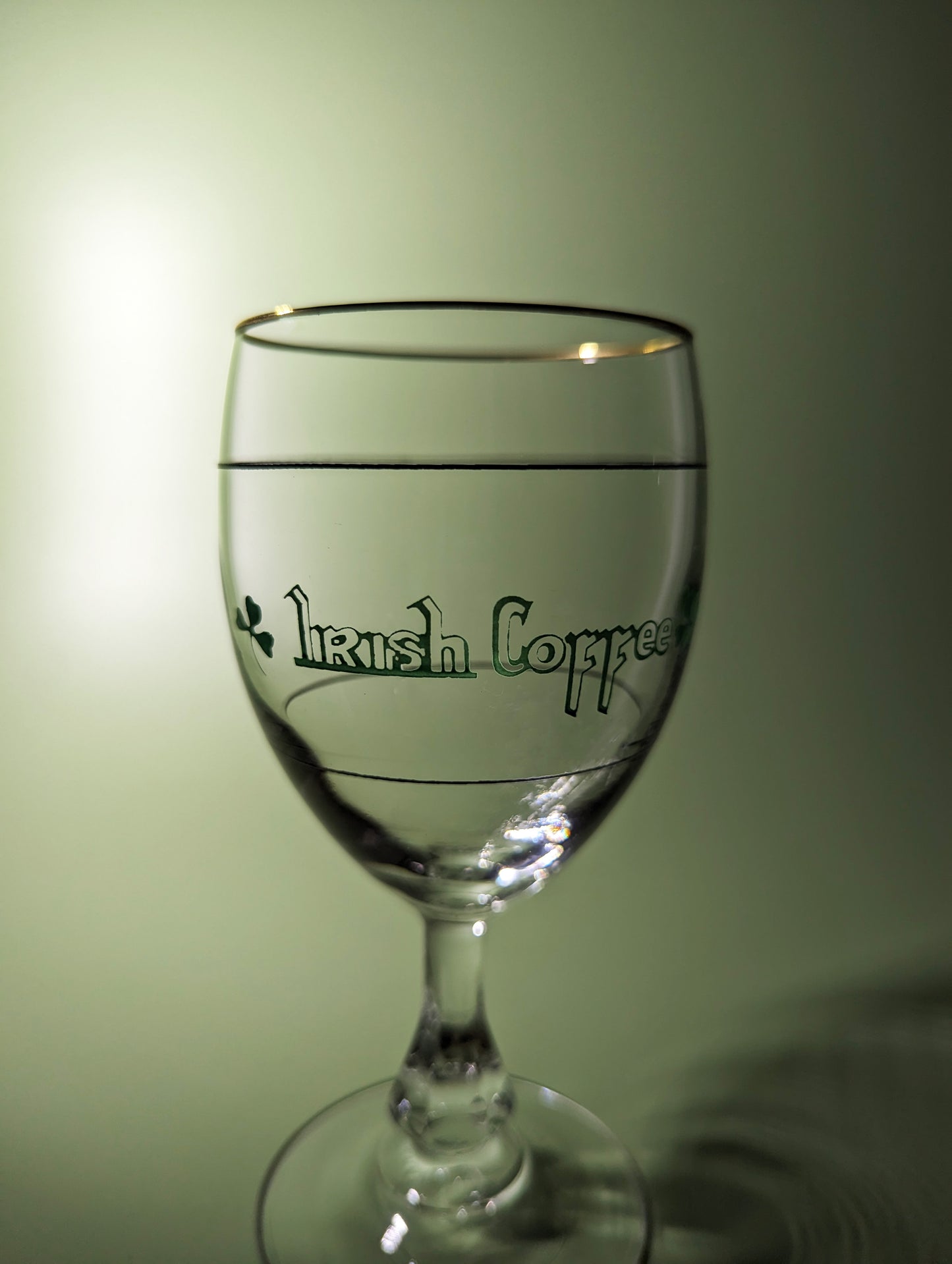 Pair of Vintage Irish Coffee Glasses with Shamrocks