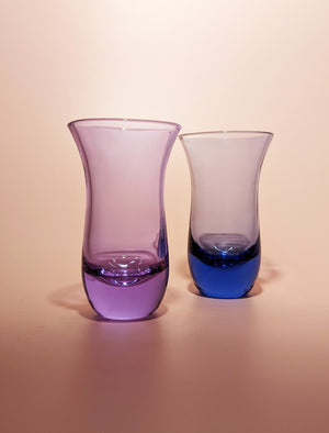 
            
                Load image into Gallery viewer, Pair of Vintage Fluted Colourful Shot Glasses
            
        