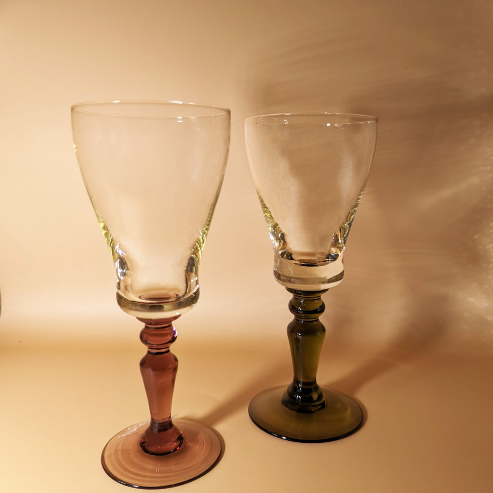 Pair of Purple and Grey Vintage Tasting Glasses