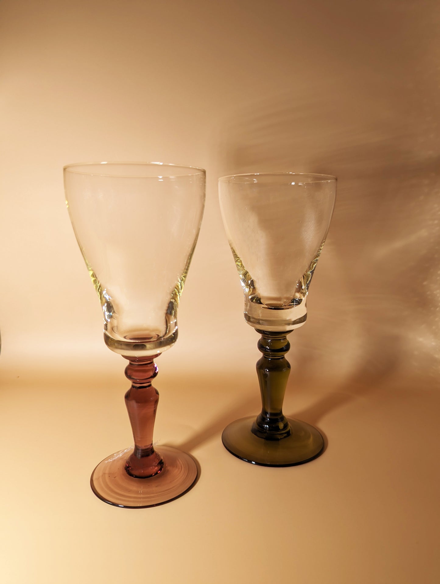 Pair of Purple and Grey Vintage Tasting Glasses