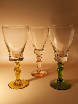 Set of Three Harlequin Vintage Tasting Glasses