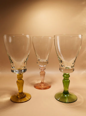 Set of Three Harlequin Vintage Tasting Glasses