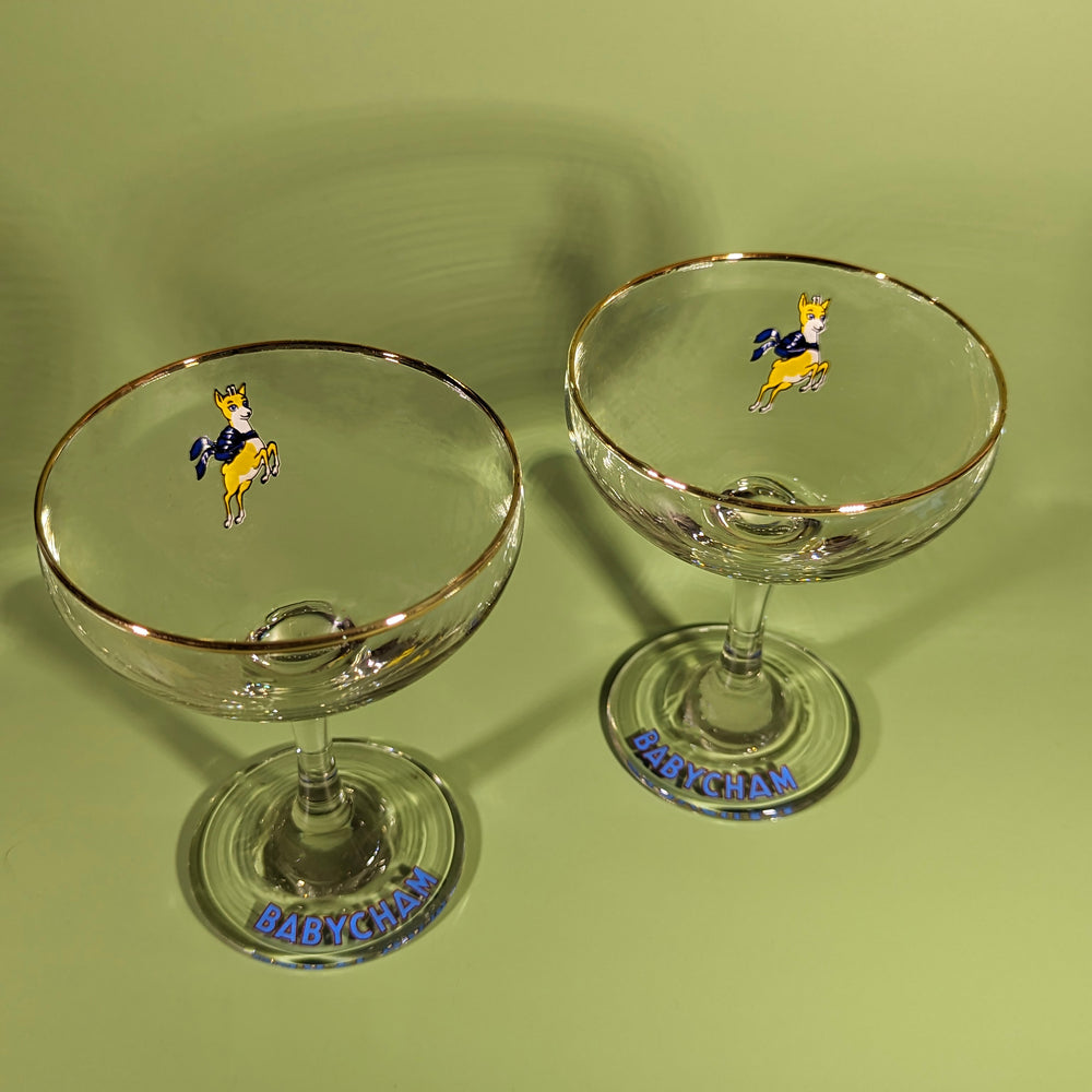 Pair of Vintage Babycham Coupes