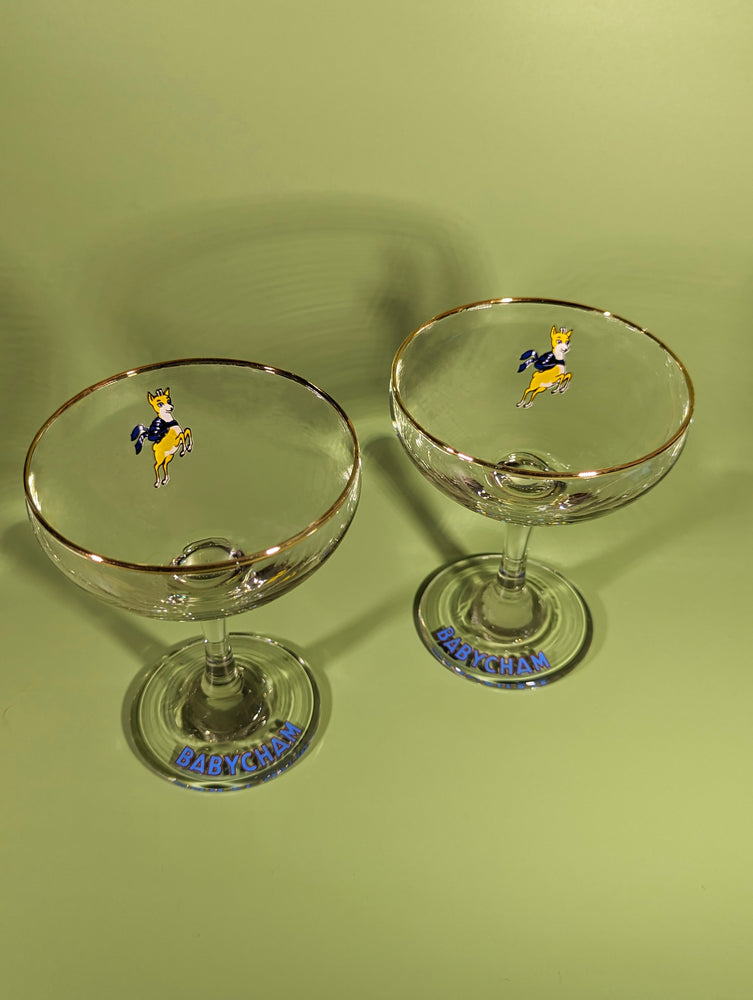 Pair of Vintage Babycham Coupes