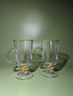 Pair of Vintage Gold Striped Hot Toddy Glasses