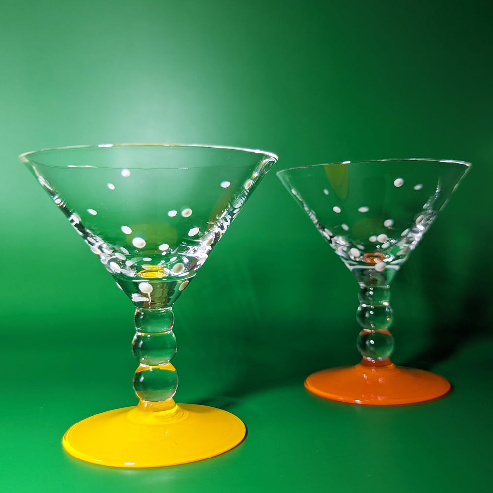 
                  
                    Orange and Yellow Mini Polka Dot Martini Glasses
                  
                