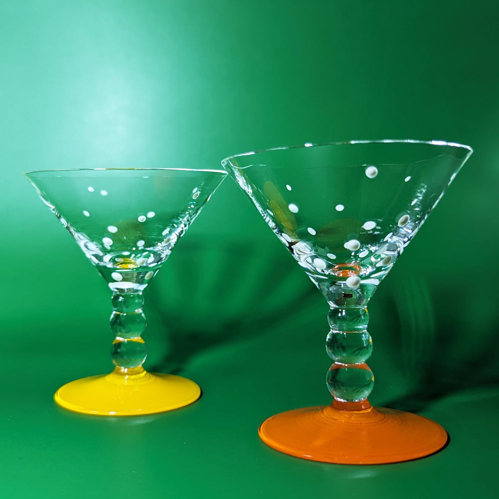 
                  
                    Orange and Yellow Mini Polka Dot Martini Glasses
                  
                