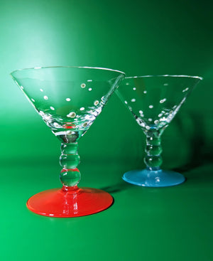
            
                Load image into Gallery viewer, Red and Blue Mini Polka Dot Martini Glasses
            
        