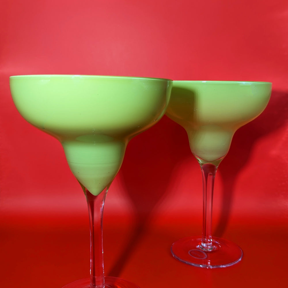 
                      
                        Pair of Vintage Green Margarita Glasses
                      
                    