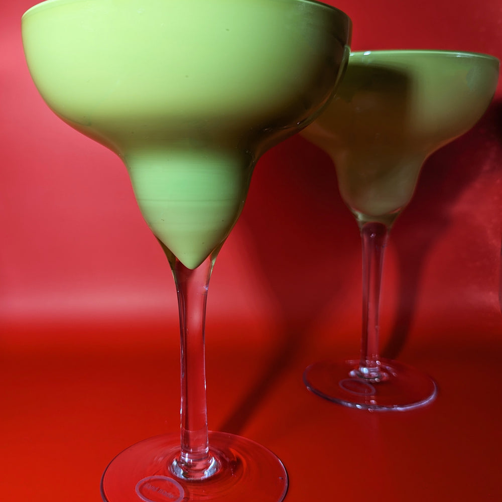 
                      
                        Pair of Vintage Green Margarita Glasses
                      
                    