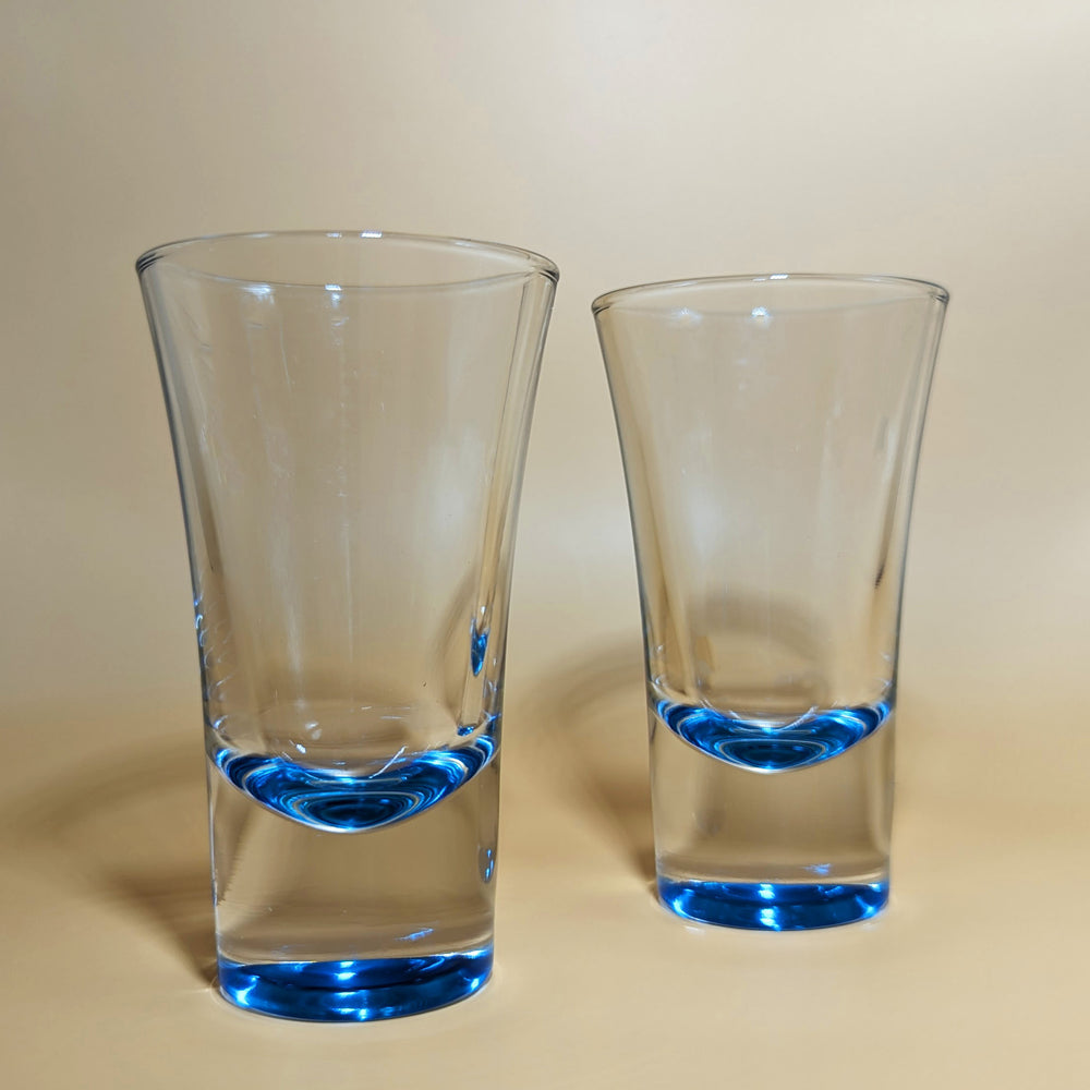 Pair of Vintage Disco Blue Shot Glasses