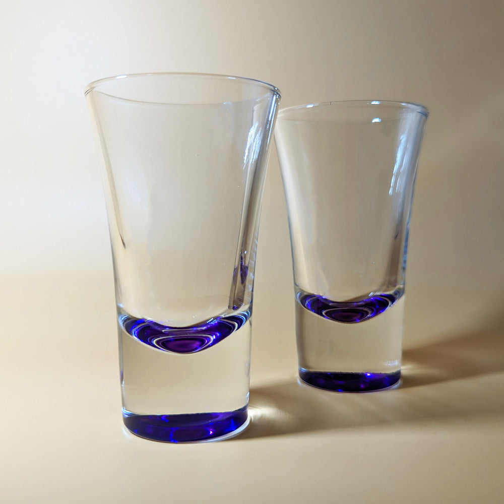 Pair of Vintage Disco Purple Shot Glasses