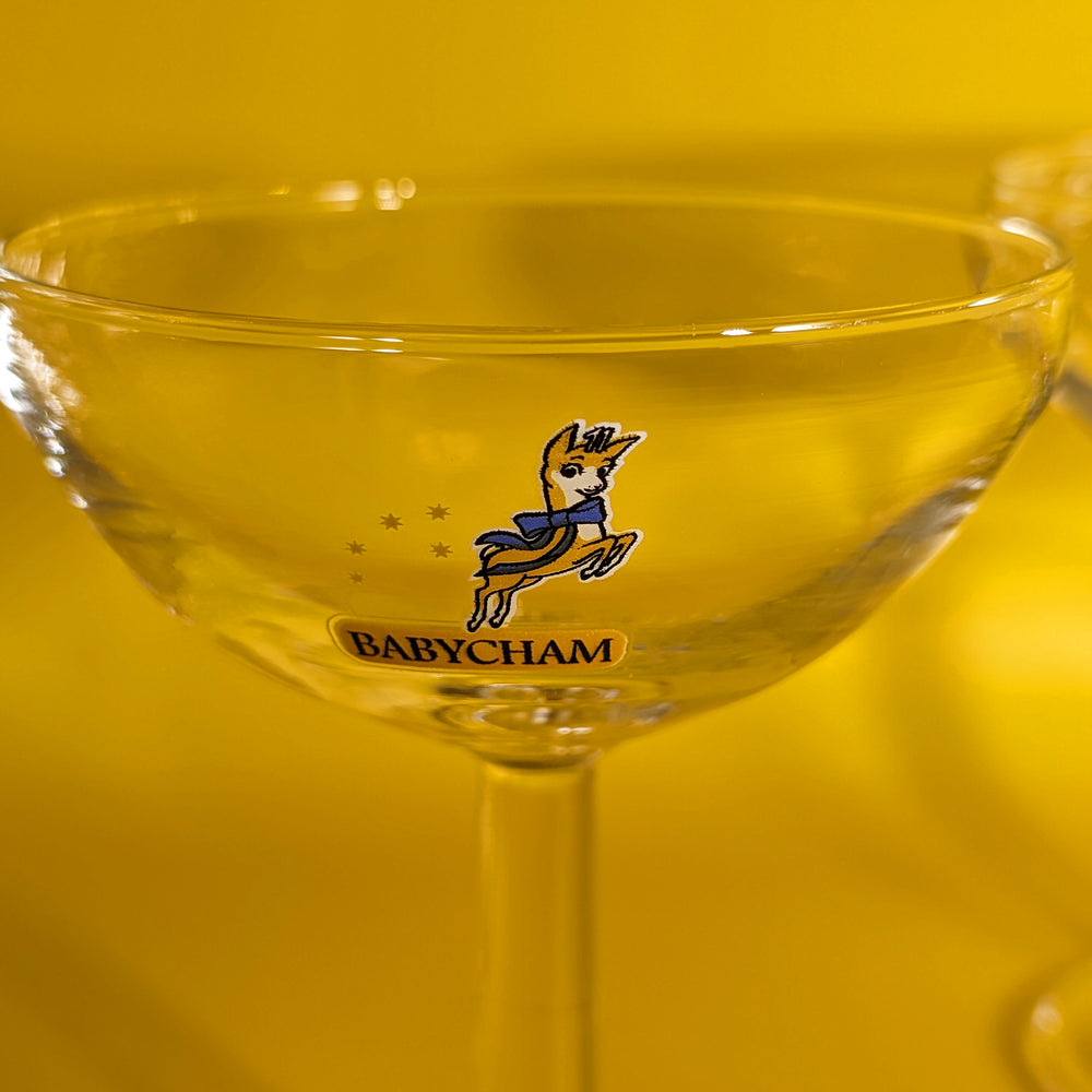 Pair of Vintage Babycham Coupe Glasses