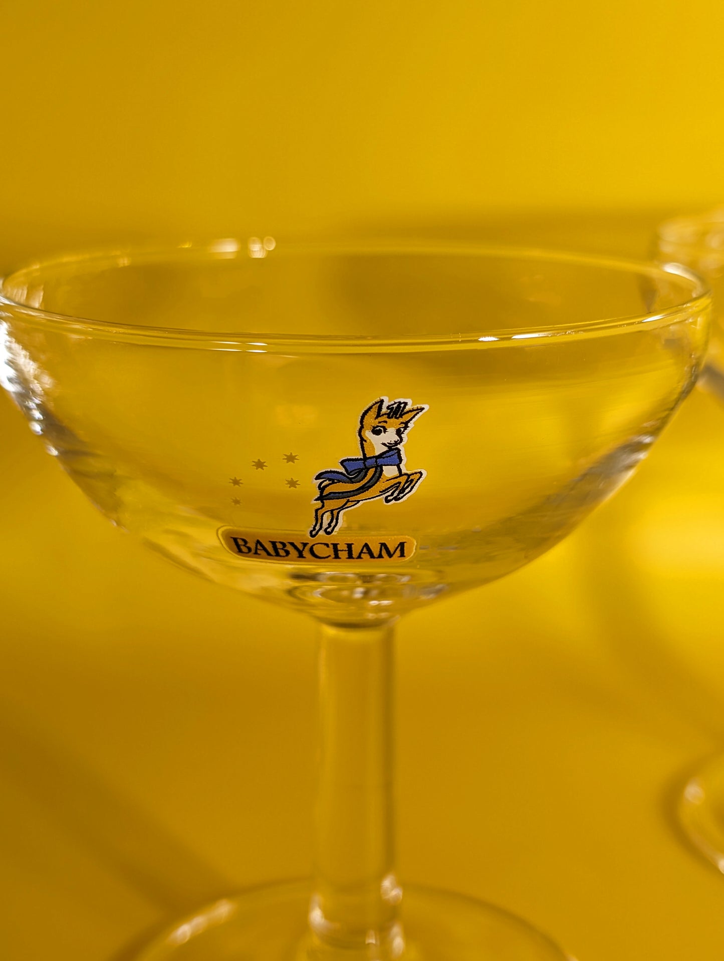 Pair of Vintage Babycham Coupe Glasses