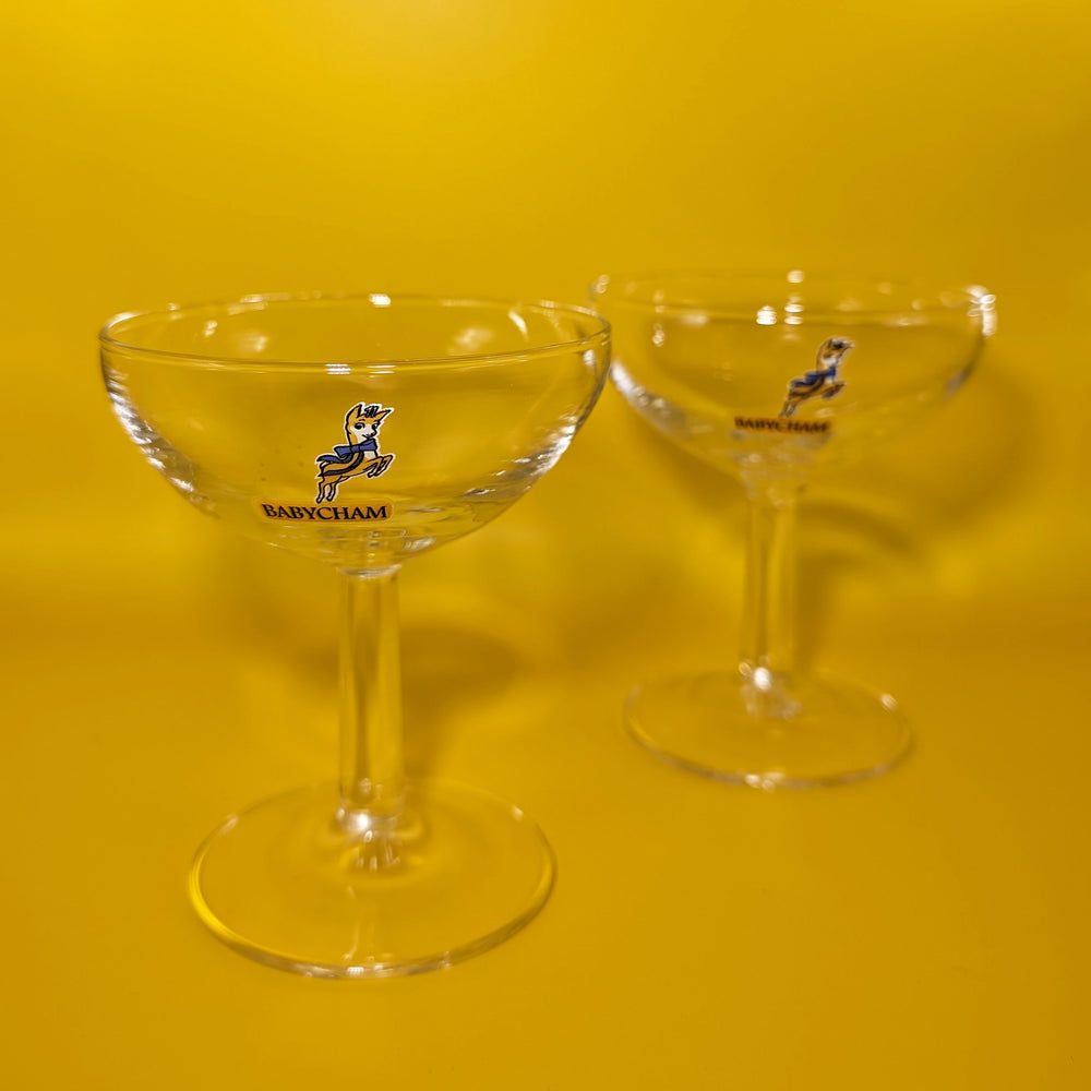 
                  
                    Pair of Vintage Babycham Coupe Glasses
                  
                