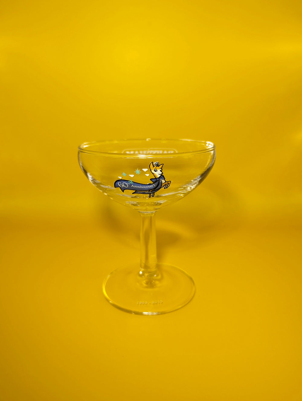 Single Rare 60th Anniversary Babycham Coupe Glass