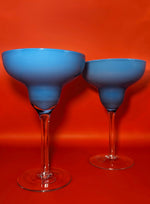 Pair of Vintage Blue Margarita Glasses
