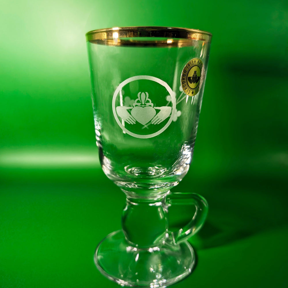 Pair of Claddagh Irish Coffee Glasses