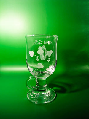 
            
                Load image into Gallery viewer, Pair of Harp Printed Eamon Irish Coffee Glasses
            
        