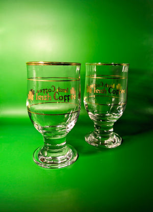 Pair of Gold Trimmed Rayware Irish Coffee Glasses