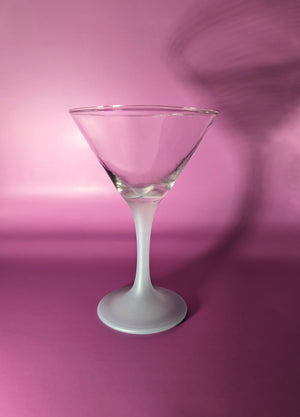 Pair of Vintage Frosted Martini Glasses