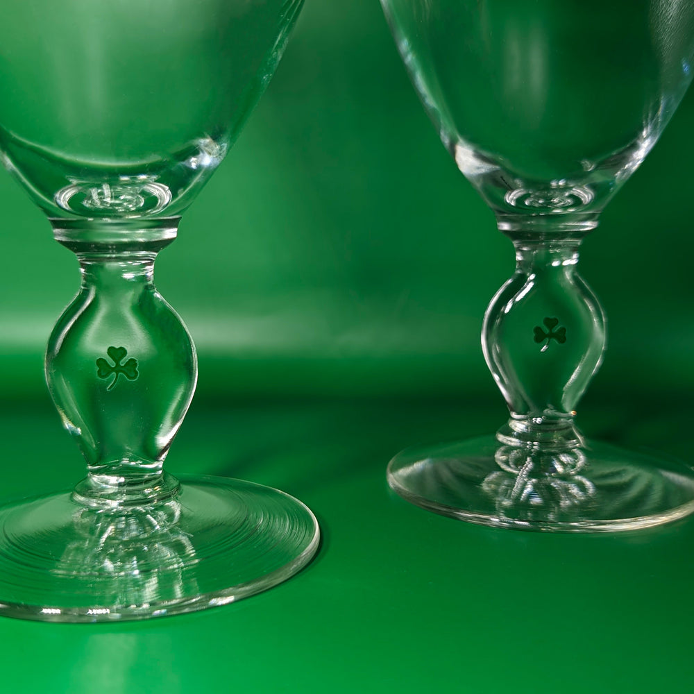 Pair of Vintage Irish Coffee Glasses With Shamrocks