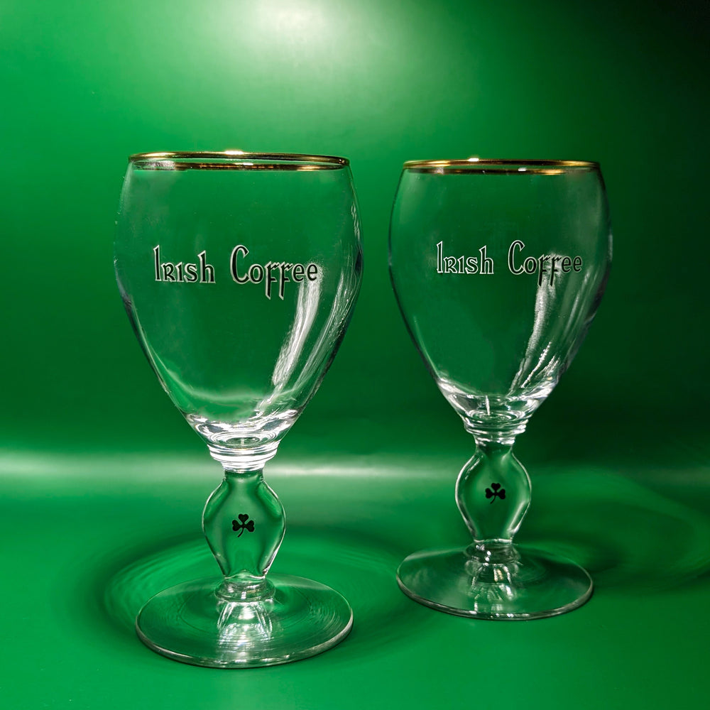 Pair of Vintage Irish Coffee Glasses With Shamrocks