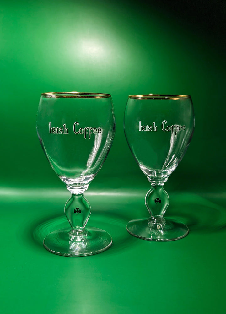 Pair of Vintage Irish Coffee Glasses With Shamrocks