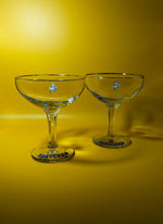 Pair of Vintage 50s Babycham Coupes (With Gold Rims)