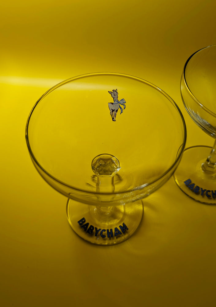 Pair of Vintage 50s Babycham Coupes (Without Gold Rims)