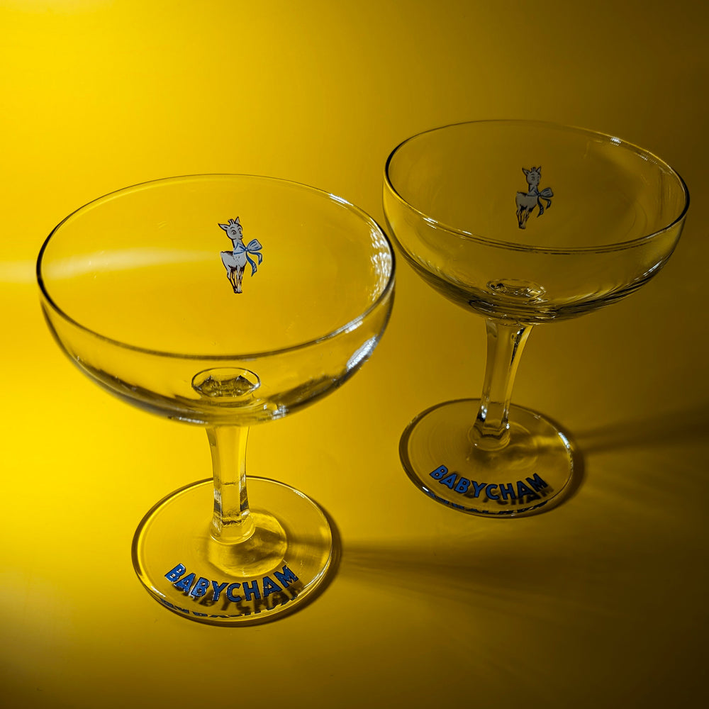 Pair of Vintage 50s Babycham Coupes (Without Gold Rims)